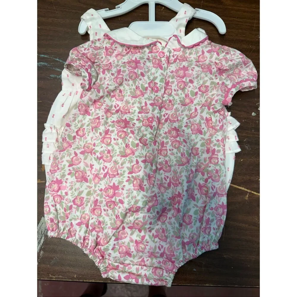Tahari Pink Floral 2 Piece Baby Outfit Set Baby Girls Size 12 Months NEW WITH TA